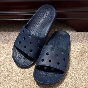 CROCS Dark Blue Slide Sandals Womens 8 / Mens 6